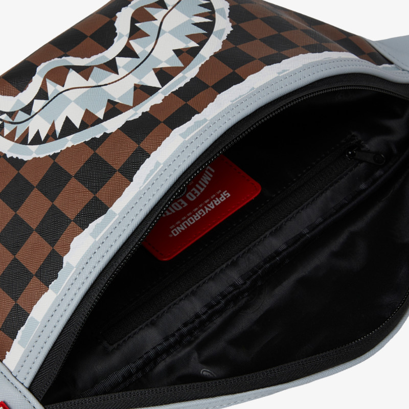 SPRAYGROUND Kis táska CREAM AND BROWN TEAR CHECK CROSSBODY 