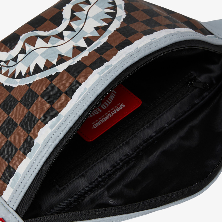SPRAYGROUND Kis táska CREAM AND BROWN TEAR CHECK CROSSBODY 