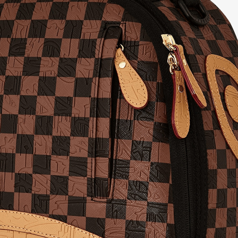 SPRAYGROUND Hátizsák EMBOSSED CHECK BROWN BACKPACK 