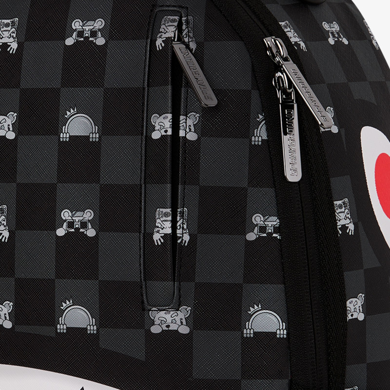 SPRAYGROUND Hátizsák GRAY PEEKING CHARACTER CHECK BACKPACK 
