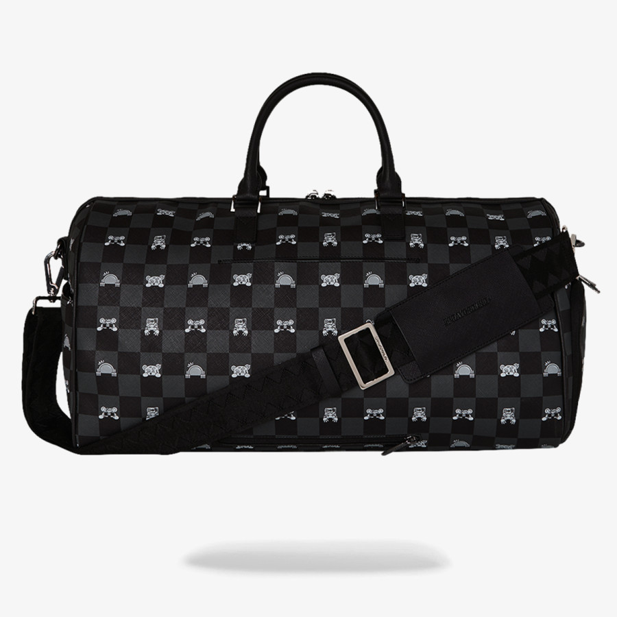 SPRAYGROUND Hátizsák GRAY PEEKING CHARACTER CHECK DUFFLE 