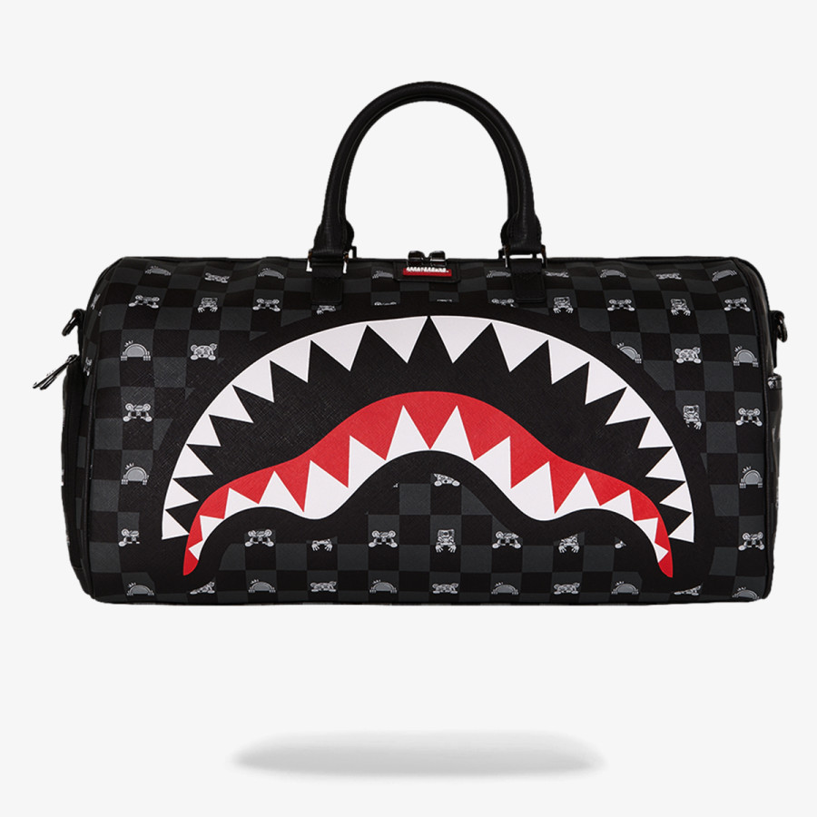 SPRAYGROUND Hátizsák GRAY PEEKING CHARACTER CHECK DUFFLE 