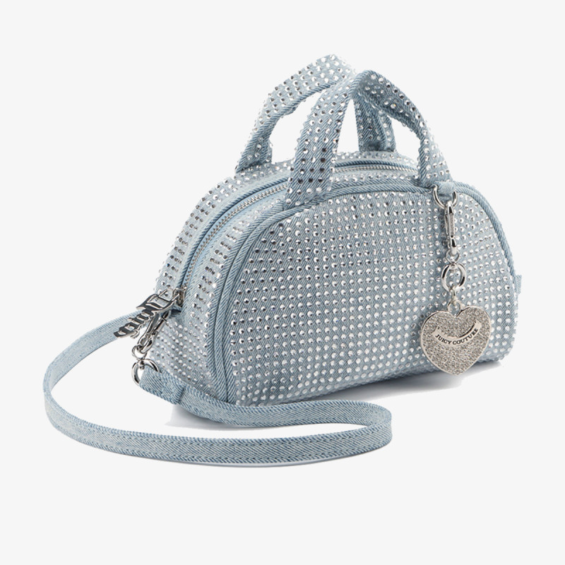 Juicy Couture Táska Fireflies S. Bowling Cotton Blu Denim 