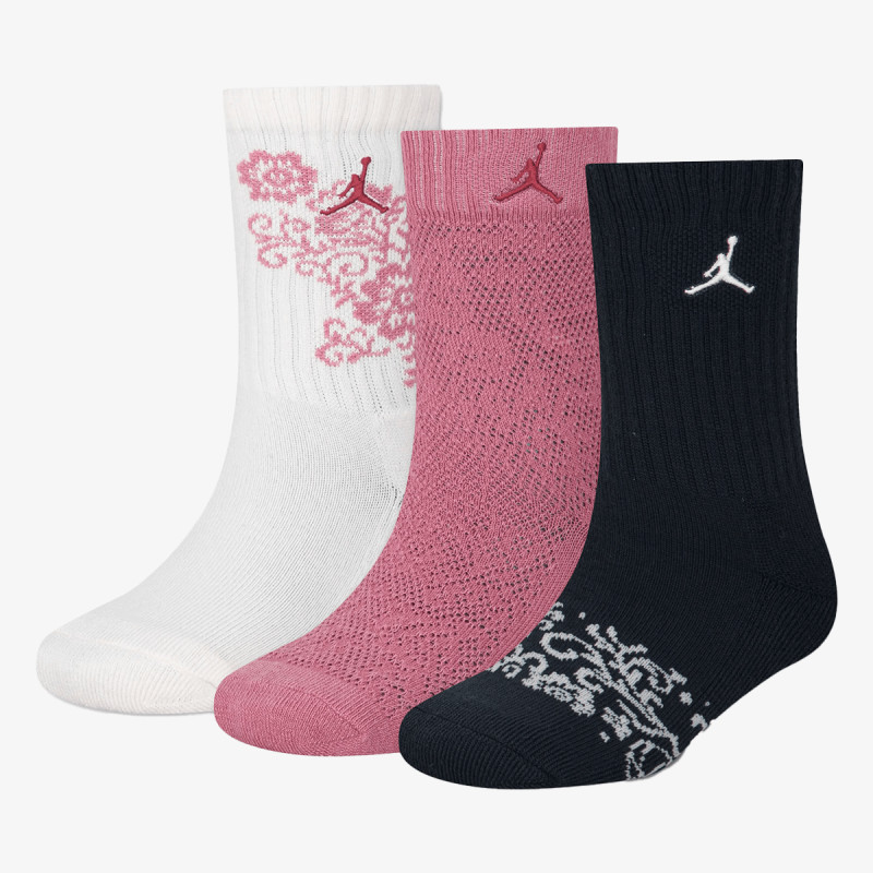 JORDAN Zokni JHG FLORAL LACE 3PK CREW 