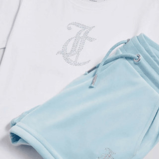 Juicy Couture Melegítő JC Logo Tee & Velour Short Set 