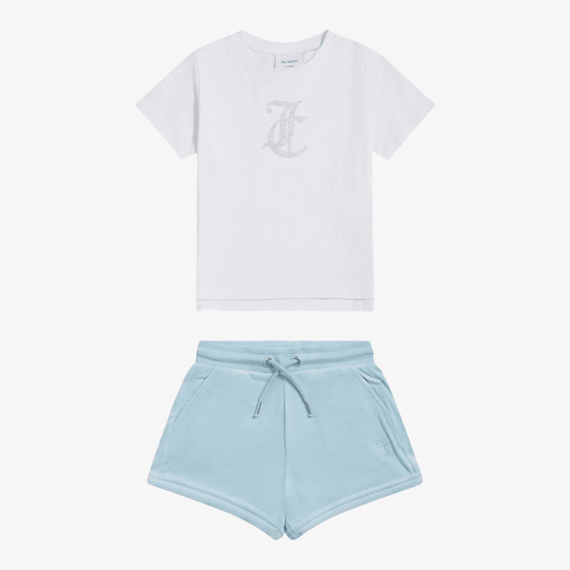 Juicy Couture Melegítő JC Logo Tee & Velour Short Set 