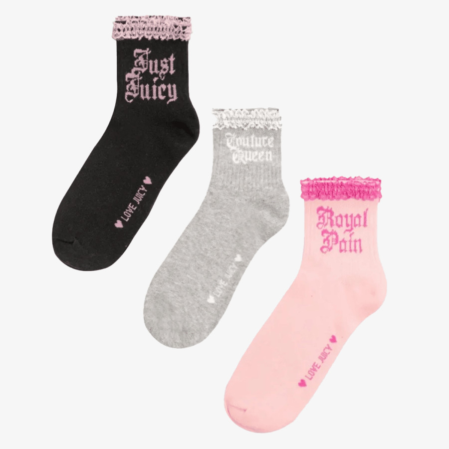 Juicy Couture Zokni 3 PK LACE SOCKS 