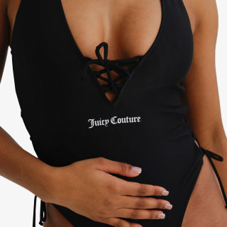 Juicy Couture Egyrészes fürdőruha ONE PIECE SWIMSUIT WITH LATTICE DETAIL 