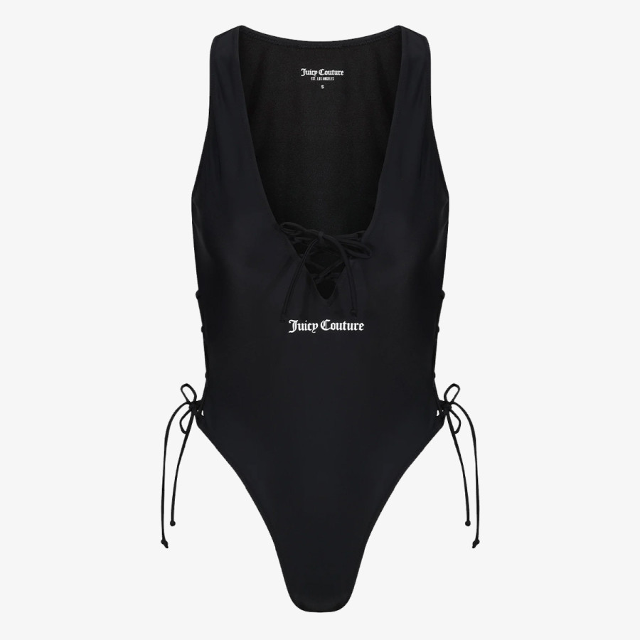 Juicy Couture Egyrészes fürdőruha ONE PIECE SWIMSUIT WITH LATTICE DETAIL 