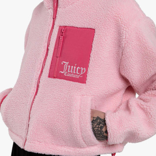 Juicy Couture Kapucnis pulóver NELLY SHERPA ZIP FLEECE 