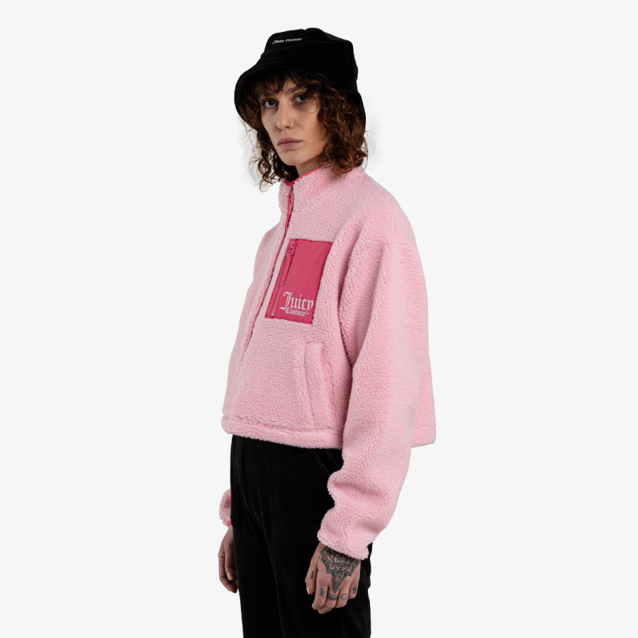 Juicy Couture Kapucnis pulóver NELLY SHERPA ZIP FLEECE 