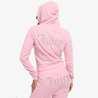 Juicy Couture Pulóver CLASSIC VELOUR HOODIE WITH JUICY  LOGO 