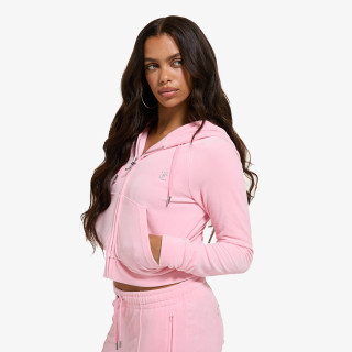 Juicy Couture Pulóver CLASSIC VELOUR HOODIE WITH JUICY  LOGO 