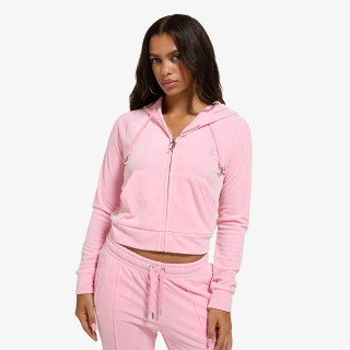 Juicy Couture Pulóver CLASSIC VELOUR HOODIE WITH JUICY  LOGO 