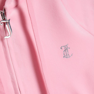 Juicy Couture Pulóver CLASSIC VELOUR HOODIE WITH JUICY  LOGO 