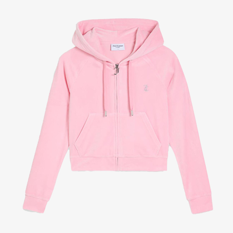 Juicy Couture Pulóver CLASSIC VELOUR HOODIE WITH JUICY  LOGO 
