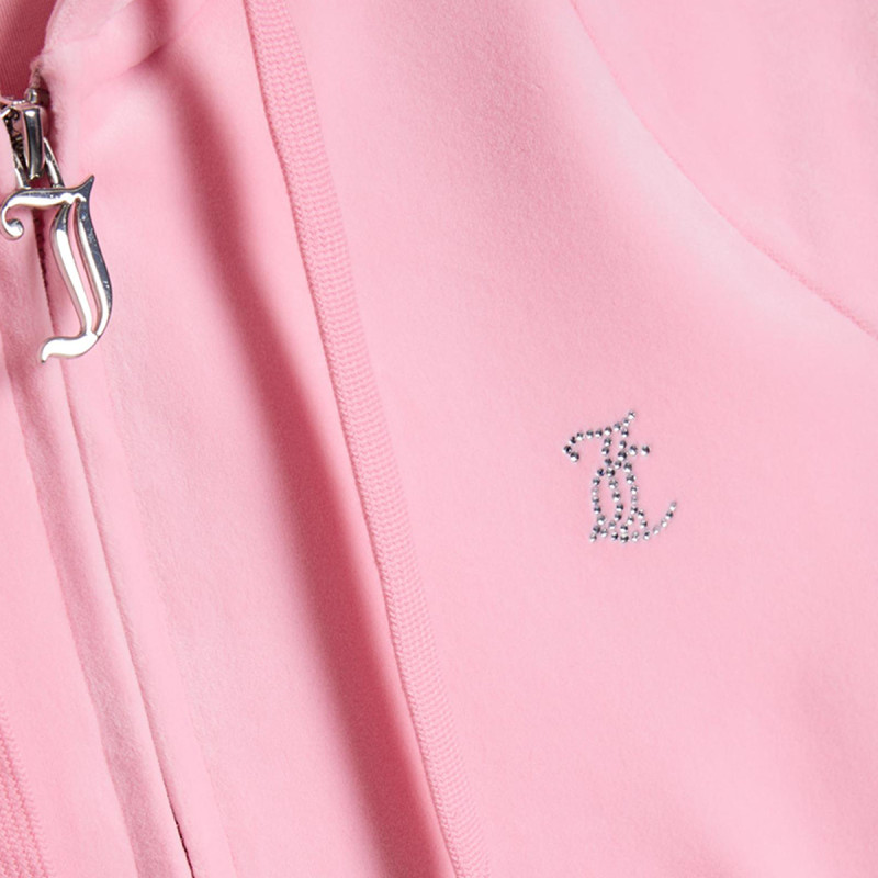 Juicy Couture Pulóver CLASSIC VELOUR HOODIE WITH JUICY  LOGO 