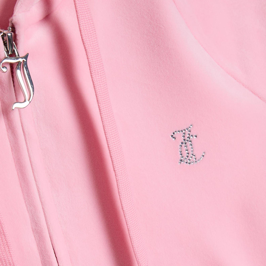 Juicy Couture Pulóver CLASSIC VELOUR HOODIE WITH JUICY  LOGO 