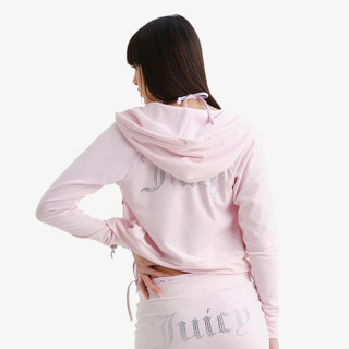 Juicy Couture Kapucnis pulóver CLASSIC VELOUR HOODIE WITH JUICY  LOGO 