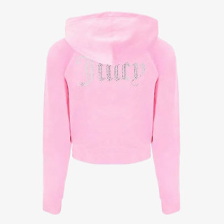Juicy Couture Kapucnis pulóver CLASSIC VELOUR HOODIE WITH JUICY  LOGO 