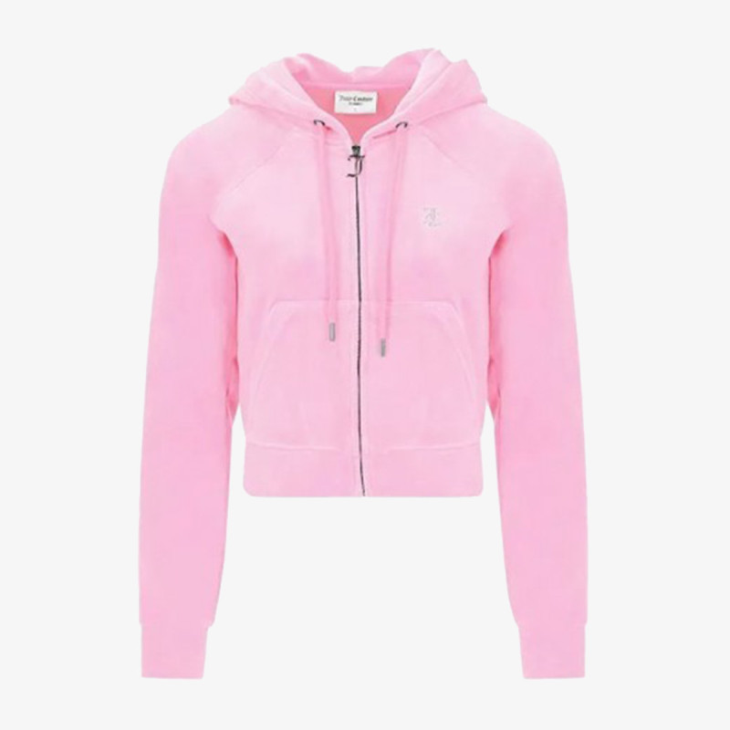 Juicy Couture Kapucnis pulóver CLASSIC VELOUR HOODIE WITH JUICY  LOGO 