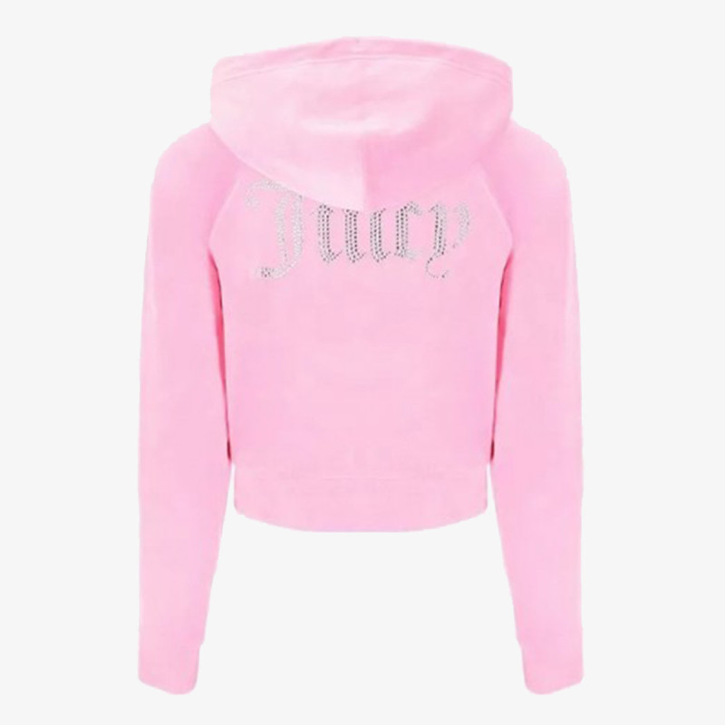 Juicy Couture Kapucnis pulóver CLASSIC VELOUR HOODIE WITH JUICY  LOGO 