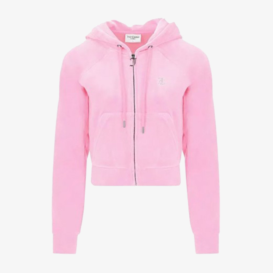 Juicy Couture Kapucnis pulóver CLASSIC VELOUR HOODIE WITH JUICY  LOGO 
