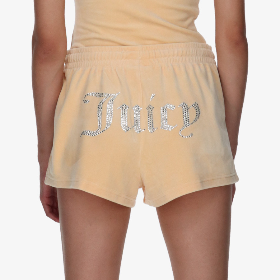 Juicy Couture Rövidnadrág VELOUR TRACK SHORTS WITH DIAMANTE BRANDI 