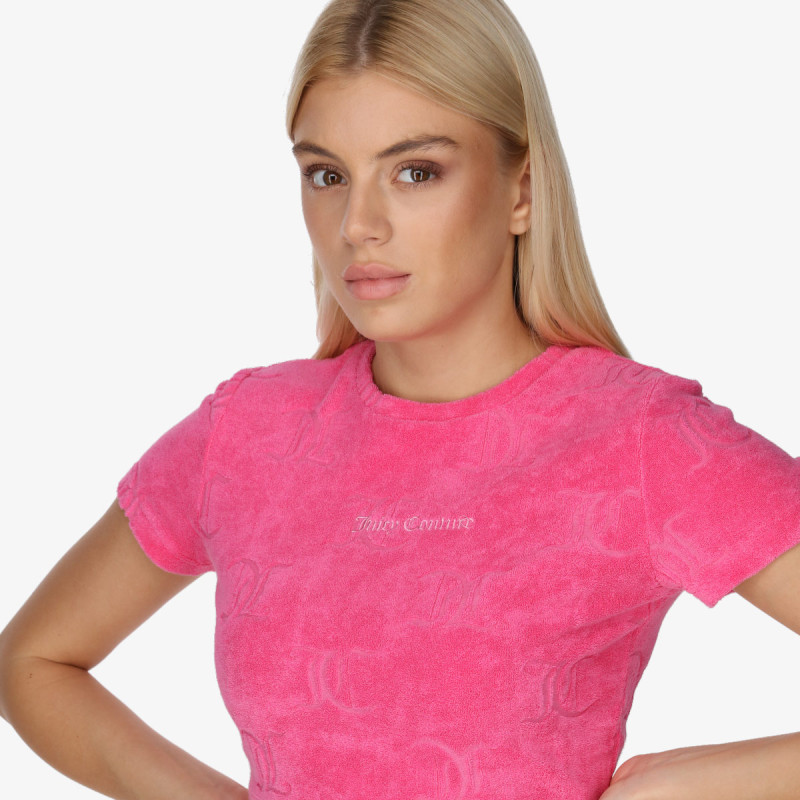Juicy Couture Póló SOPHIE TOWELLING CROP TOP 