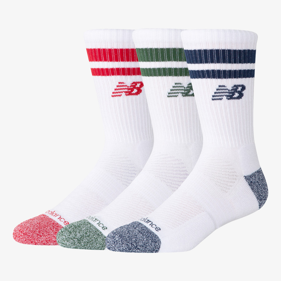 New Balance Zokni Active Lifestyle Striped Crew Socks 3 Pa 