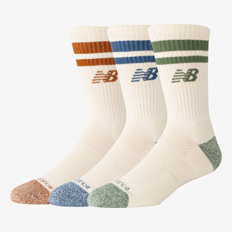New Balance Zokni Active Lifestyle Striped Crew Socks 3 Pa 