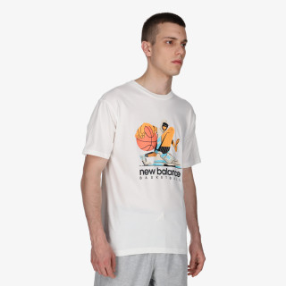New Balance Póló Hoops Cotton Jersey Short Sleeve T-shirt 