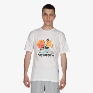 New Balance Póló Hoops Cotton Jersey Short Sleeve T-shirt 