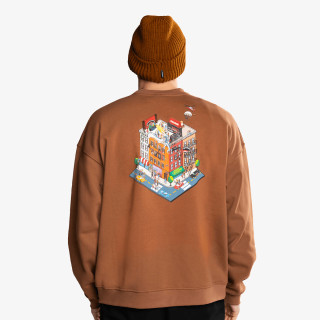 SPRAYGROUND Pulóver BLOCK PARTY CREWNECK BROWN 