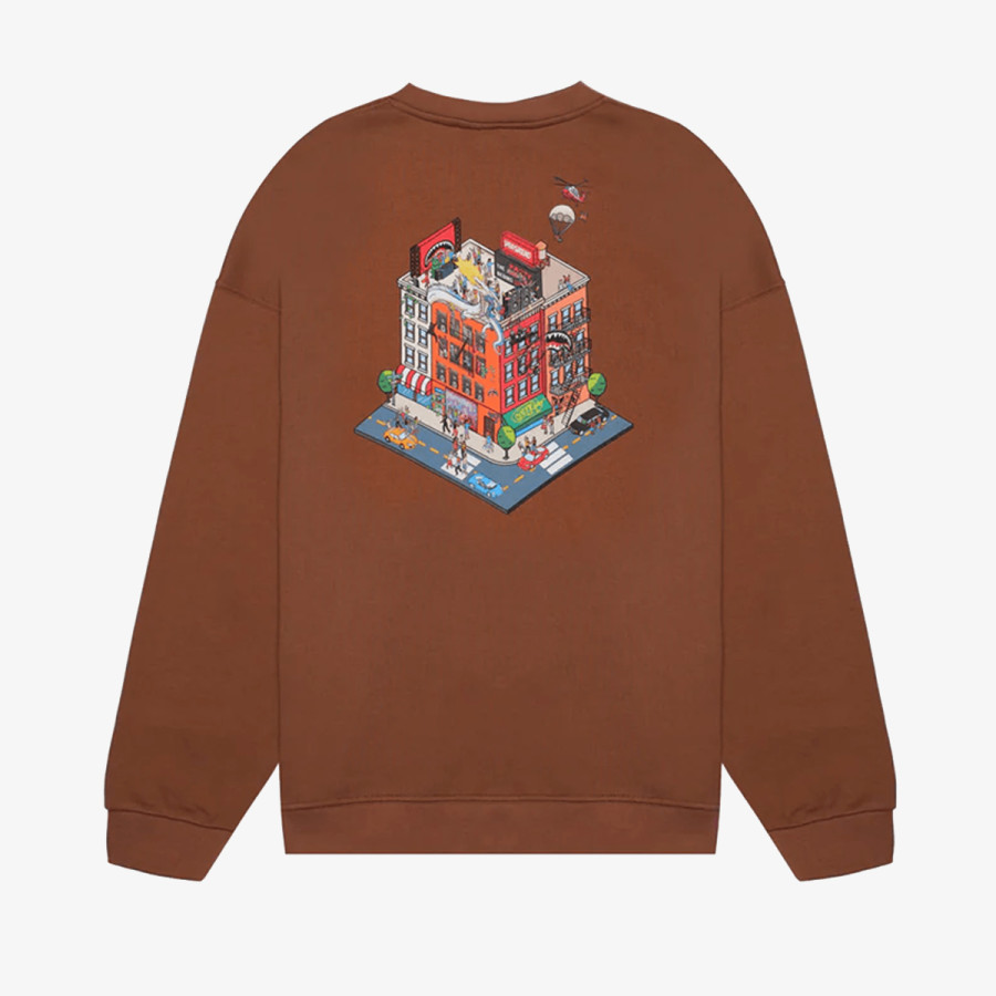 SPRAYGROUND Pulóver BLOCK PARTY CREWNECK BROWN 