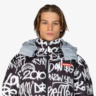 SPRAYGROUND Kabát GRAFFITI REFLECTIVE DOUBLE PADDED JACKET 