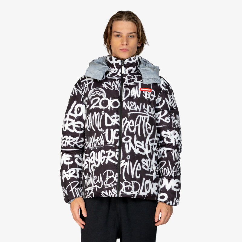 SPRAYGROUND Kabát GRAFFITI REFLECTIVE DOUBLE PADDED JACKET 