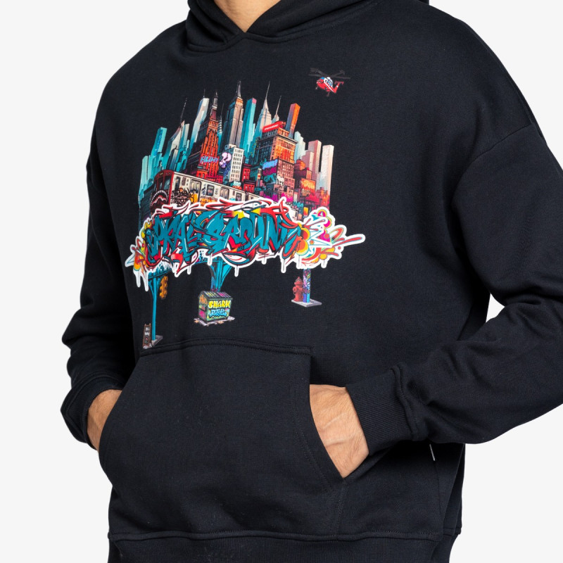 SPRAYGROUND Pulóver CITY SKYLINE COMFY HOODIE BLK 