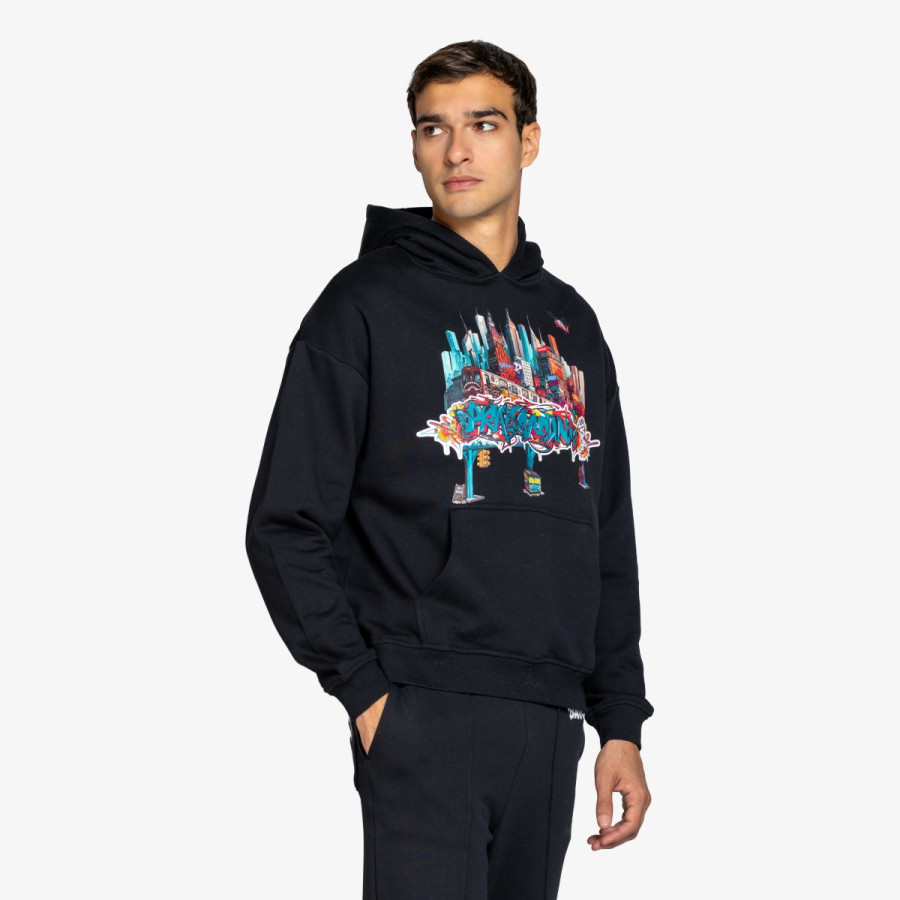 SPRAYGROUND Pulóver CITY SKYLINE COMFY HOODIE BLK 